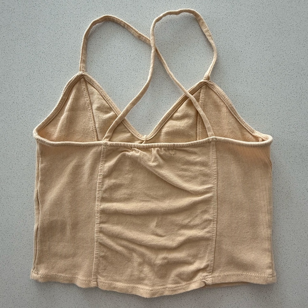 Yellow Racerback/Crossback Spaghetti Strap Tank Top - Picture 3 of 7